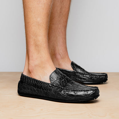 31-103-BKM MONZA Crocodile Driver, Black