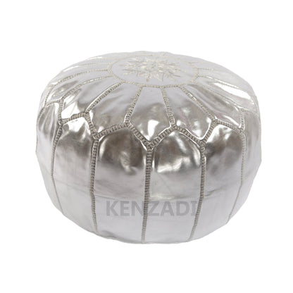 Moroccan Leather Stuffed Poufs
