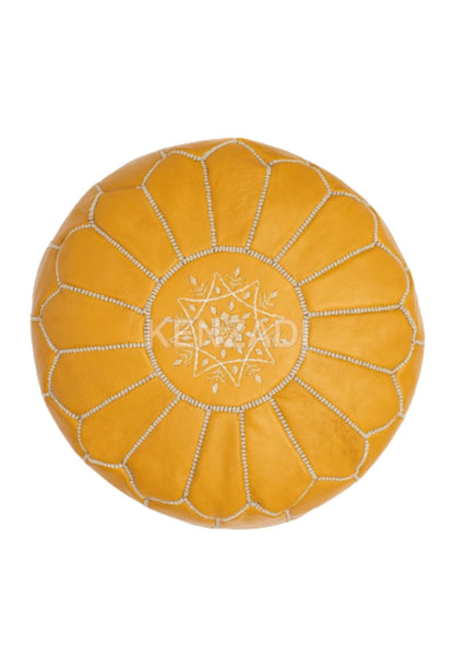 Moroccan Leather Stuffed Poufs