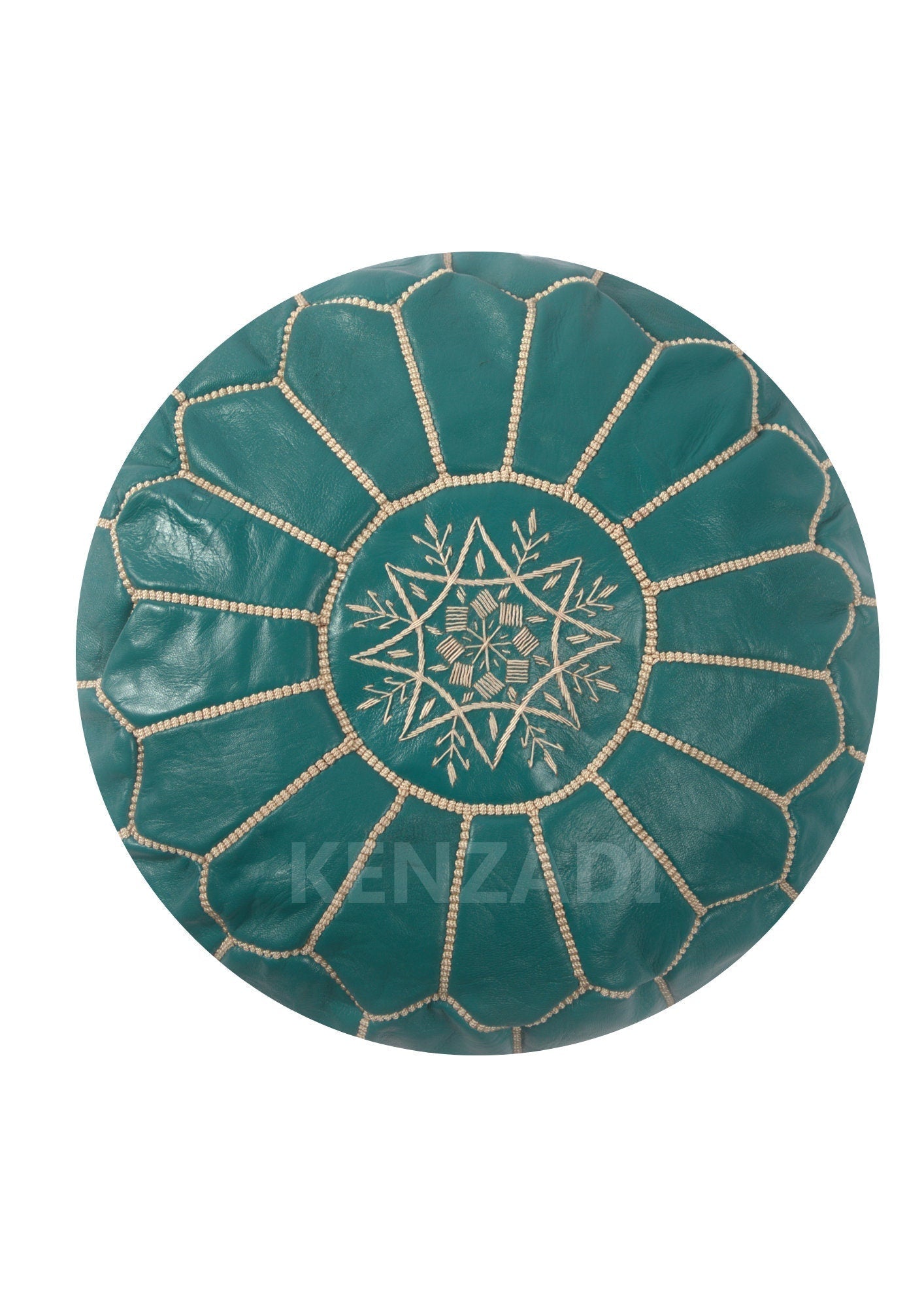 Moroccan Leather Stuffed Poufs