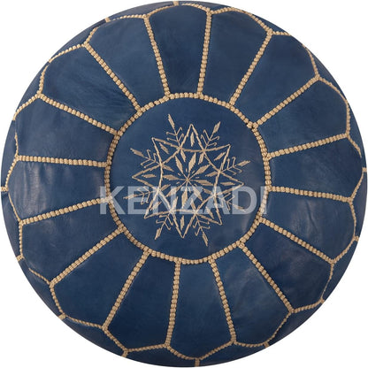 Moroccan Leather Stuffed Poufs