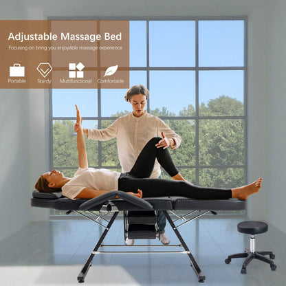 Multi-Purpose 3-Section Adjustable Massage Tattoo Chair With Stool (SAK35617)