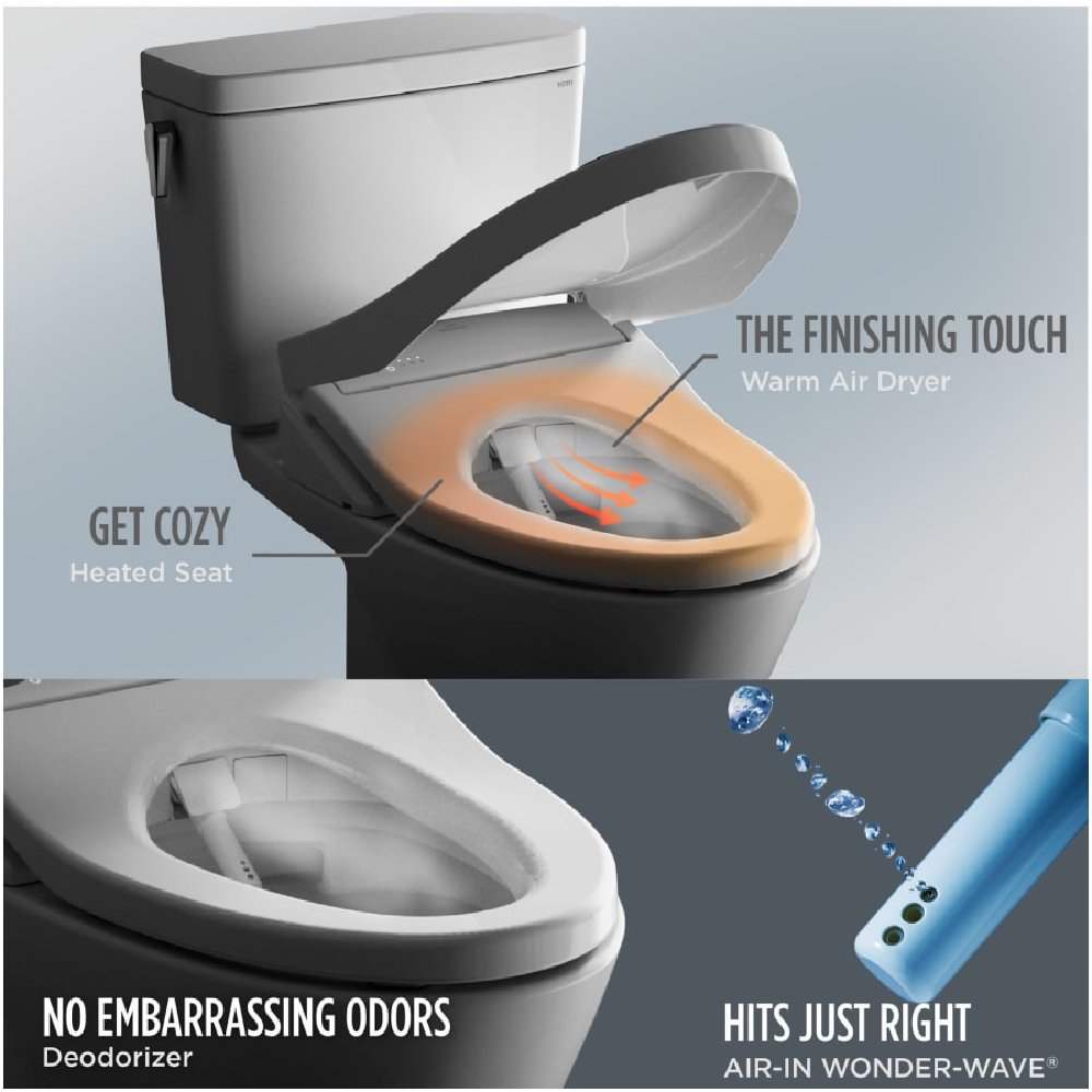 [MW7764736CSFG.10#01] TOTO Drake 1.6 GPF Elongated Chair Height Toilet With Washlet S7A And 10" Rough In (SAK78513)