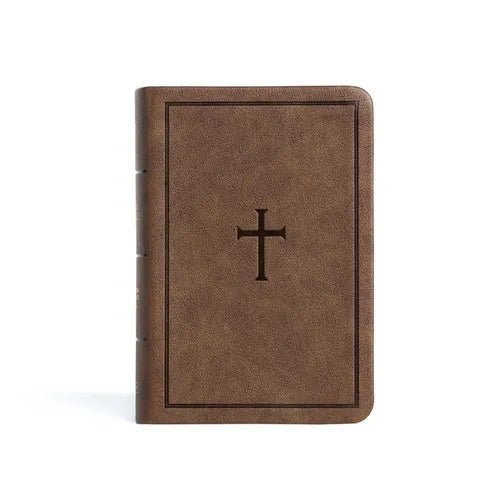 CSB Large Print Compact Reference Bible, Brown Leathertouch - Imitation Leather