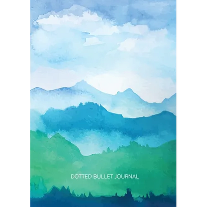 Watercolor Blue & Green Hills - Dotted Bullet Journal: Medium A5 - 5.83X8.27 - Paperback