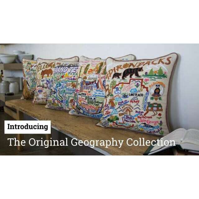 New Orleans Hand-Embroidered Pillow