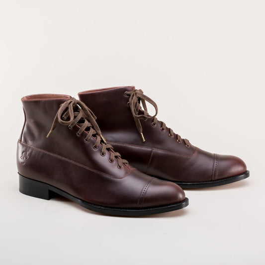 Noble Men's Vintage Lace-Up Boots (Cordovan)