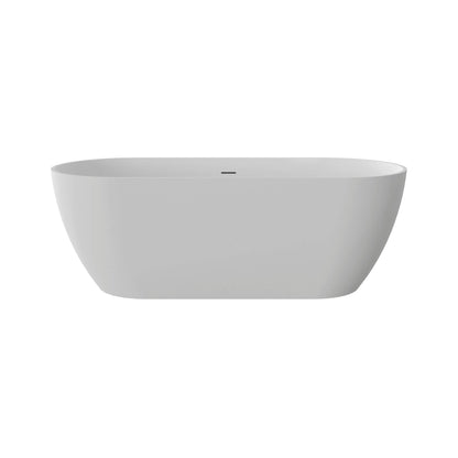 Nuvia Wavecrest 59-Inch Luxury Solid Surface Matte White Freestanding Soaking Tub (SAK95320)