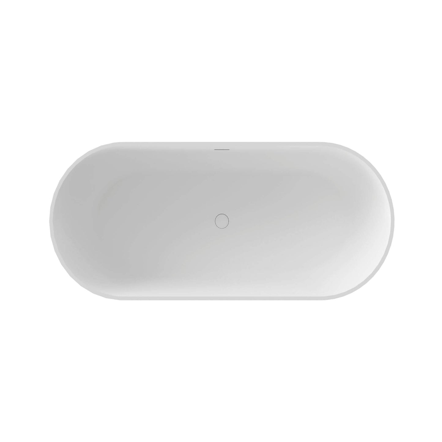 Nuvia Wavecrest 59-Inch Luxury Solid Surface Matte White Freestanding Soaking Tub (SAK95320)