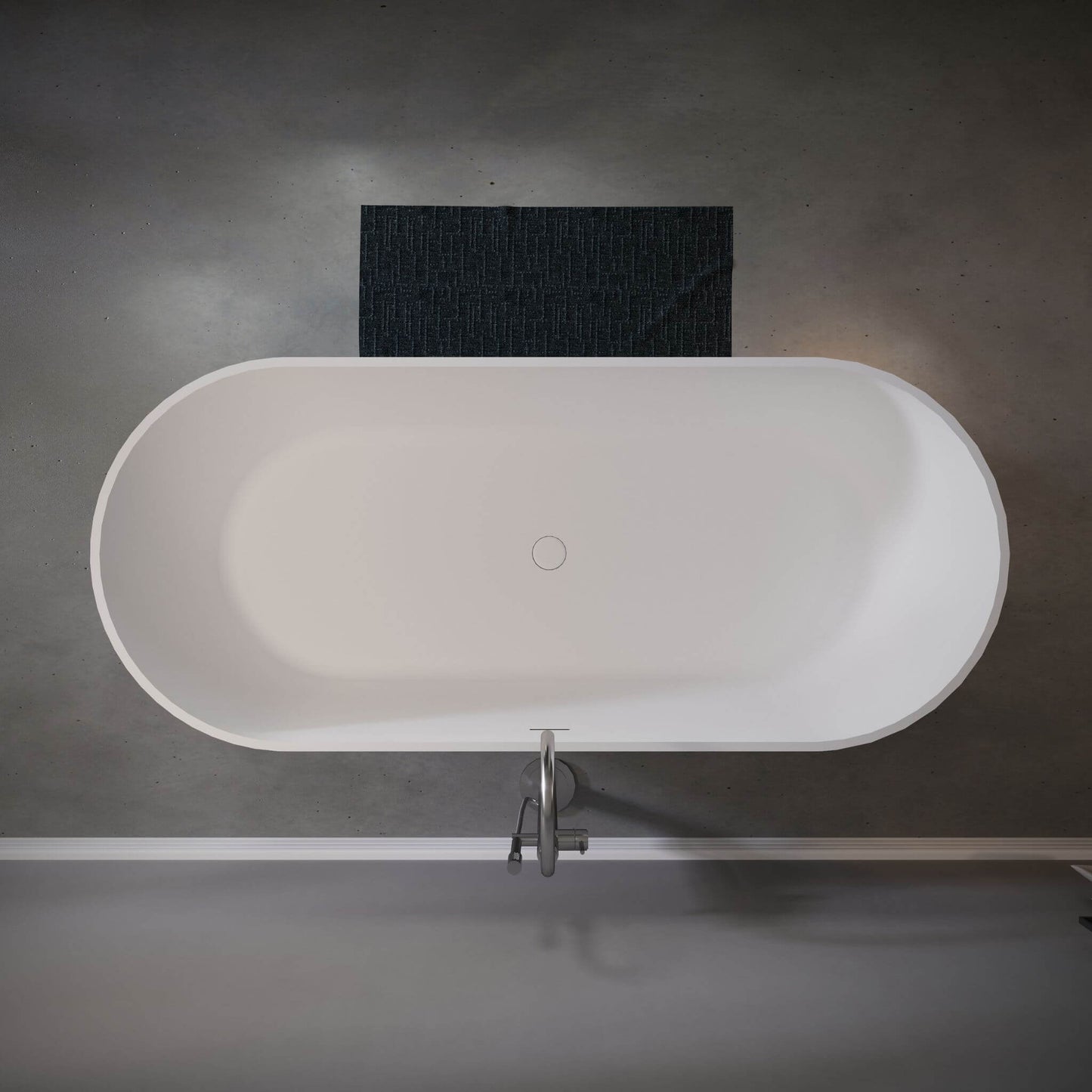 Nuvia Wavecrest 59-Inch Luxury Solid Surface Matte White Freestanding Soaking Tub (SAK95320)