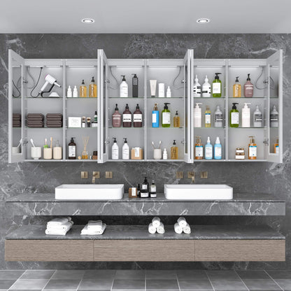 [96X40-Inch] Nuvia Wall-Mounted Medicine Cabinet Mirror With Anti-Fog And Tri-Color LED Lights (SAK82340)