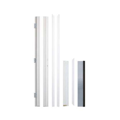 [36X80-Inch] Nuvia Modern Frosted Glass Black Fiberglass Front Door With Right Inswing (SAK10584)