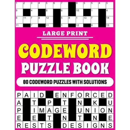Large Print Codeword Puzzle Book: Large Print Codeword Puzzle Book For Adults With 80 Word Puzzles For Adults And Elderly Persons With Solutions - Paperback