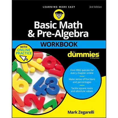 Basic Math & Pre-Algebra Workbook for Dummies with Online Practice - Paperback