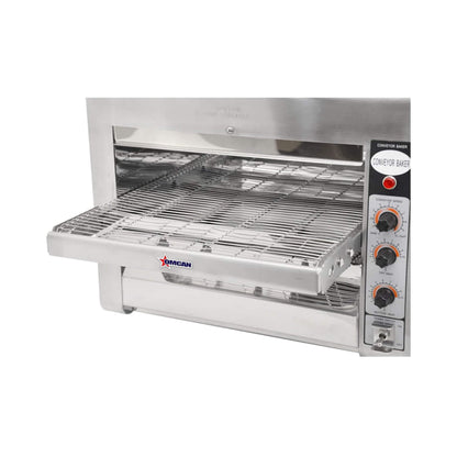 Omcan Premium Commercial Stainless Steel Conveyor Restaurant Countertop Pizza Baking Oven, 3600W (SAK48164)