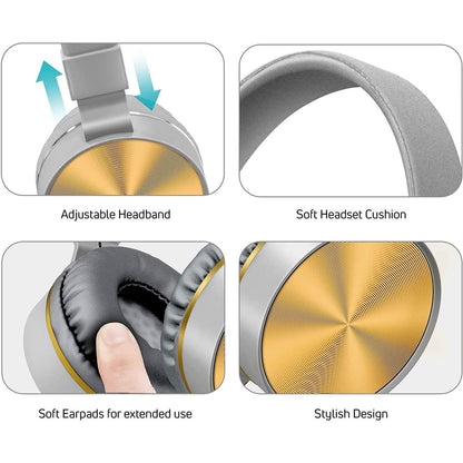 On-Ear Headphones with Built-in Mic, Portable Audio Headset with Adjustable Headband