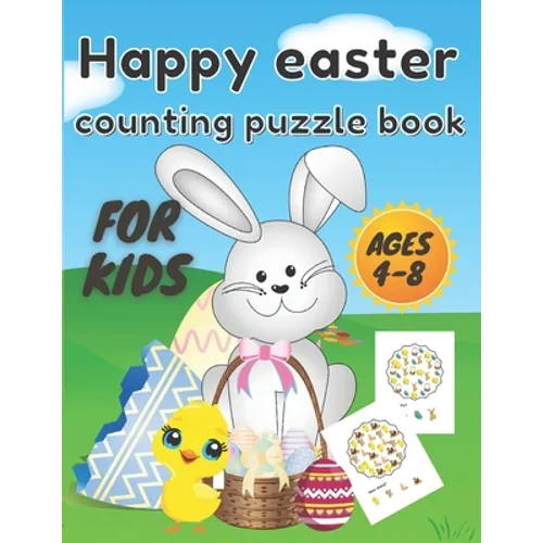 happy easter counting puzzle book: A Fun Guessing Game Book for Ages 4-8 Year Olds - Fun & Interactive Picture Book for Preschoolers and Toddlers ( Ea - Paperback