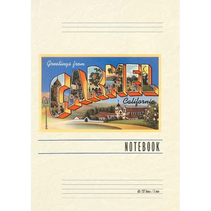 Vintage Lined Notebook Greetings from Carmel, California - Paperback
