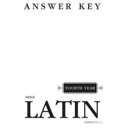 Henle Latin Fourth Year Answer Key - Paperback