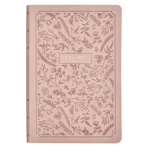KJV Bible Giant Print Full-Size Faux Leather, Dusty Pink - Paperback