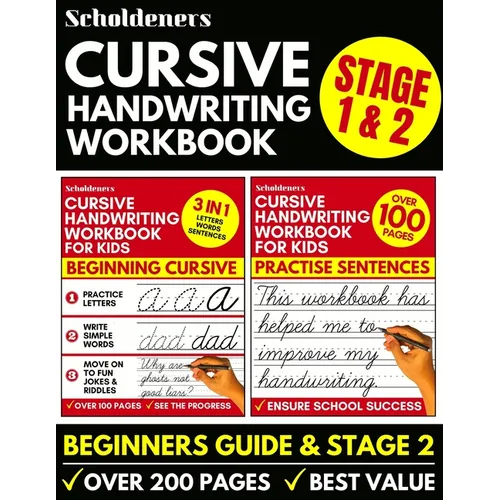Cursive Handwriting Workbook: 2-in-1 Book Set For Kids (Cursive for Beginners / Cursive Writing Practice Book) - Paperback