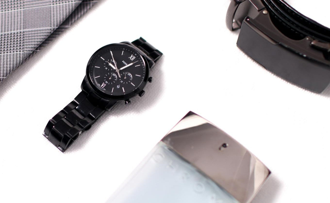 Born to Hunt Forced to Work Engraved Black Chronograph Watch