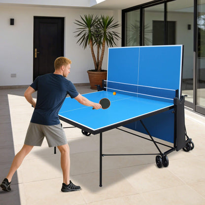 Portable 108-Inch Full-Size Table Tennis Table Set With Net, Paddles And Balls (SAK50384)