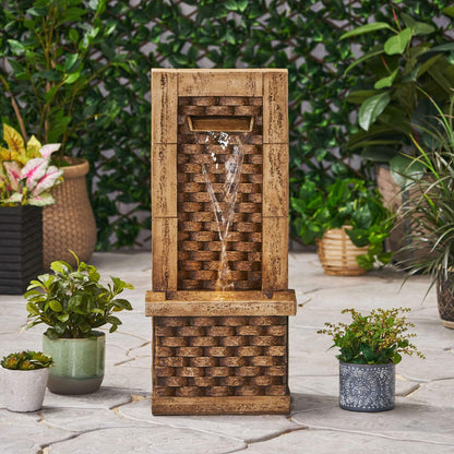 Alora Premium 35-Inch Hand-Crafted Weather-Resistant Waterfall Fountain With LED Lights (SAK86757)