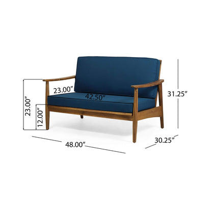 Alora Premium 4-Piece Wooden Outdoor Patio Conversation Seating Set With Cushions (SAK31469)
