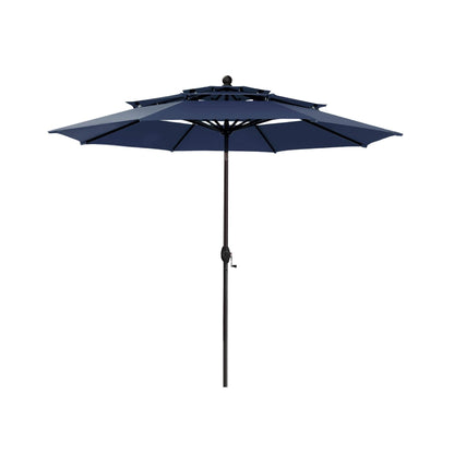 Alora Premium 6-Piece Bar Patio Furniture Set With Umbrella, Swivel Chairs, And Cushions (SAK90375)