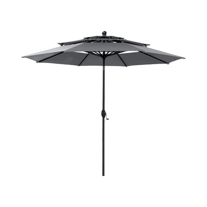Alora Premium 6-Piece Bar Patio Furniture Set With Umbrella, Swivel Chairs, And Cushions (SAK90375)