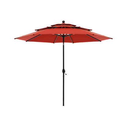 Alora Premium 6-Piece Bar Patio Furniture Set With Umbrella, Swivel Chairs, And Cushions (SAK90375)
