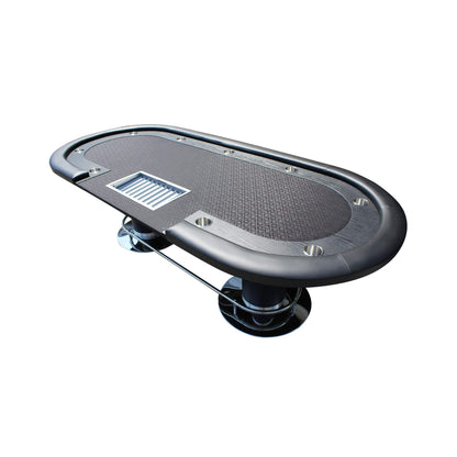 Premium 96-Inch Oval Poker Table With Racetrack And Chips Tray (SAK66823)