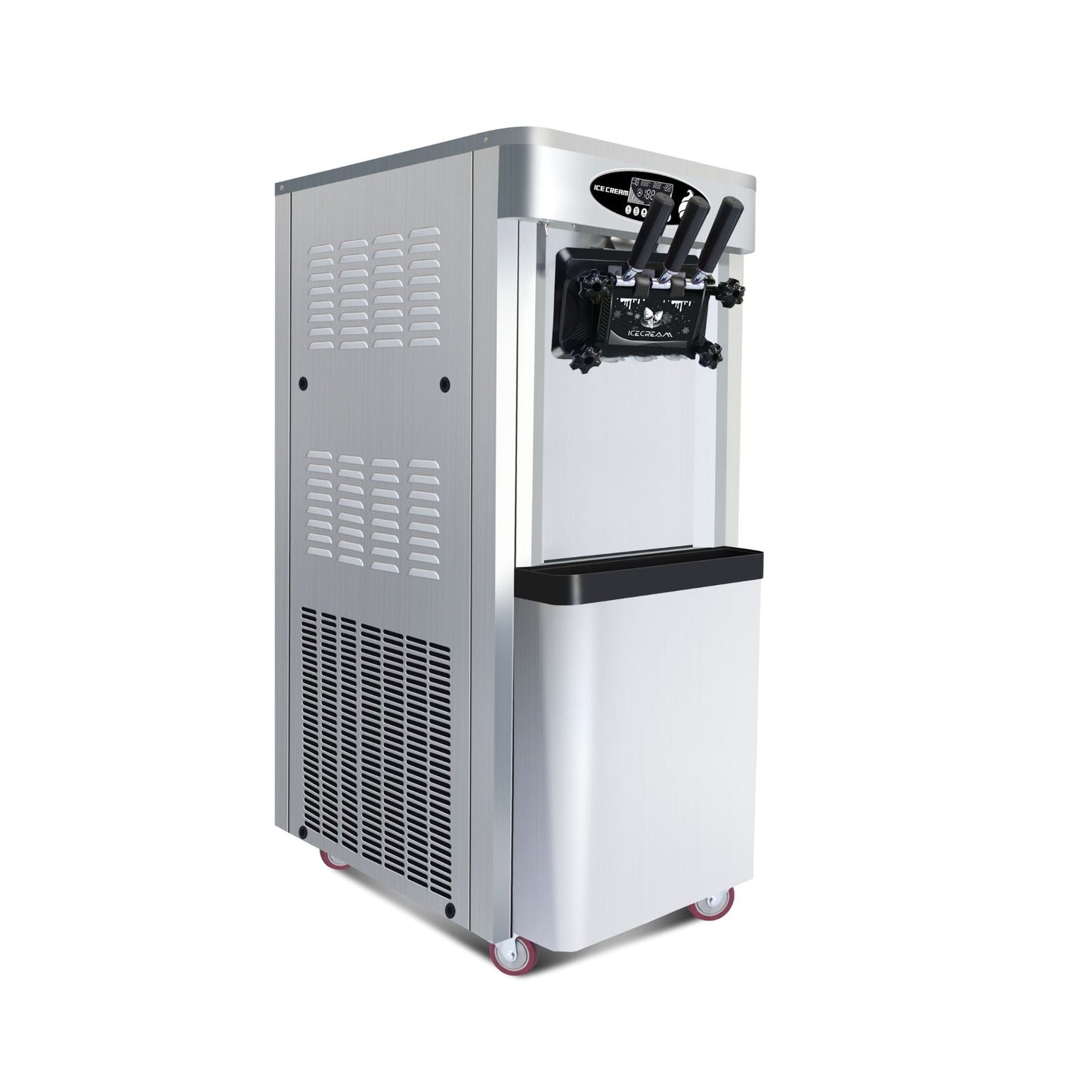 Commercial 25-30L/H Vertical 2000W 3-Flavor Soft Ice Cream Machine With Dual 6L Hoppers (SAK93406)
