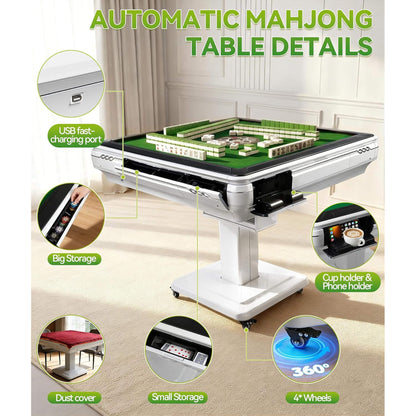 Premium Foldable 4-Player Automatic Mahjong Table With 2 Tile Sets (SAK57230)