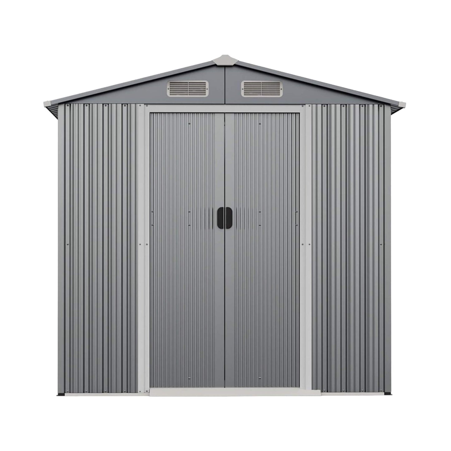[04X06FT] Alora Premium Garden Galvanized Steel Storage Shed W/ Lockable Sliding Doors (SAK75842)