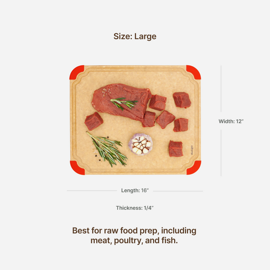 Premium Series Cutting Board - Non Slip & Color Code - Large