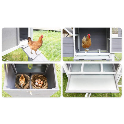 Large Heavy-Duty 113-Inch Outdoor Anti-UV Waterproof Wooden Chicken Coop Hen House (SAK32684)