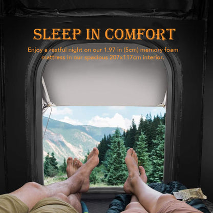 Trailora Apex Premium Lightweight Hard Shell Rooftop Tent With LED Strip And Memory Foam (SAK51780)