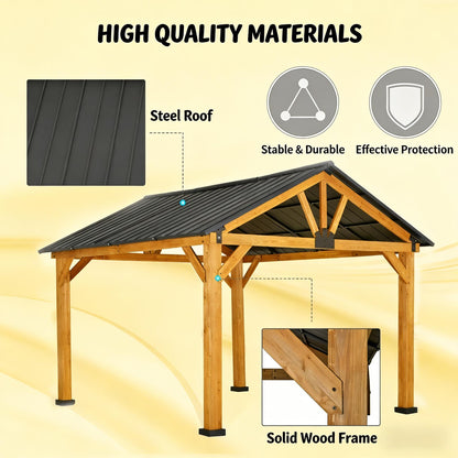 [09X11FT] Alora Premium Outdoor Hardtop Patio Backyard Gazebo (SAK86341)