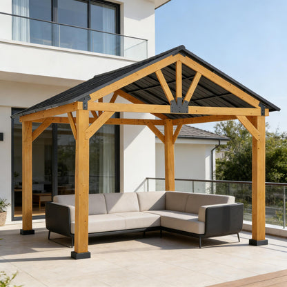 [09X11FT] Alora Premium Outdoor Hardtop Patio Backyard Gazebo (SAK86341)