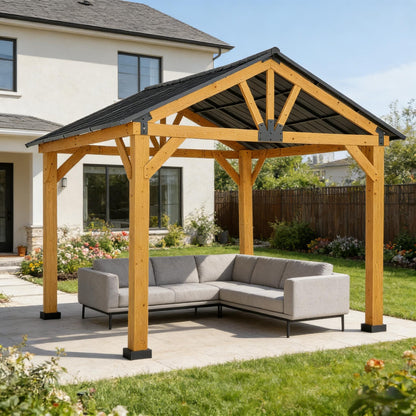 [09X11FT] Alora Premium Outdoor Hardtop Patio Backyard Gazebo (SAK86341)