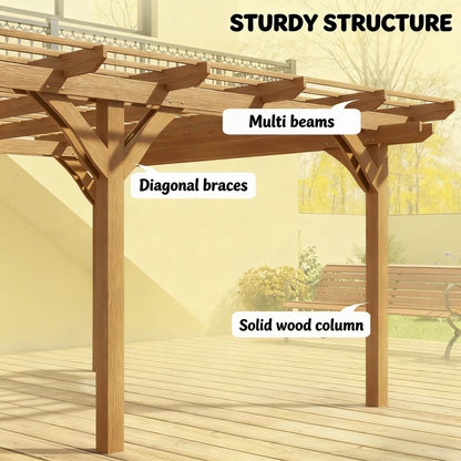 [09X12FT] Alora Premium Outdoor Wooden Grape Trellis Pergola (SAK18579)