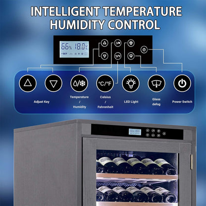 Nuvia 102-Bottle Smart Temperature-Controlled Multi-Tier Wine Cabinet For Home And Bar (SAK46361)