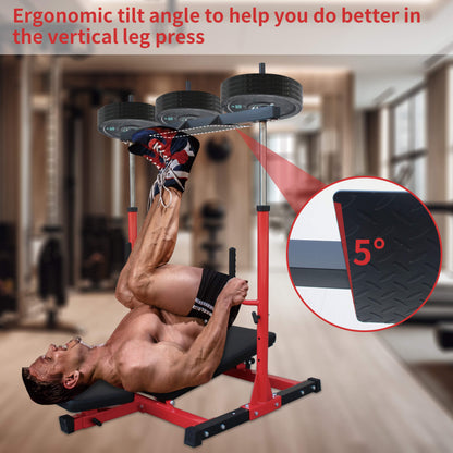 Rovix Premium Vertical Leg Press Machine With Adjustable Back And Head Rests For Home Gyms, 660LBS (SAK34819)