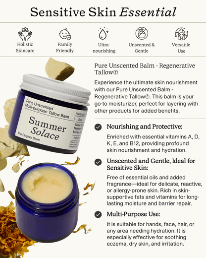 Pure Unscented Tallow Balm | Sensitive Skin | All Skin-types