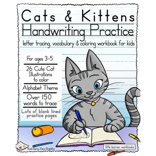 Cats & Kittens Handwriting Practice: Letter tracing, Vocabulary and Coloring Workbook for Kids - Paperback