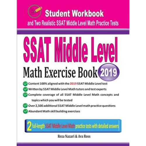 SSAT Middle Level Math Exercise Book: Student Workbook and Two Realistic SSAT Middle Level Math Tests - Paperback