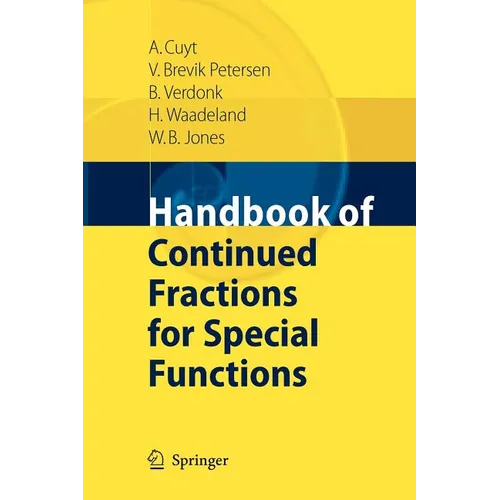 Handbook of Continued Fractions for Special Functions - Paperback