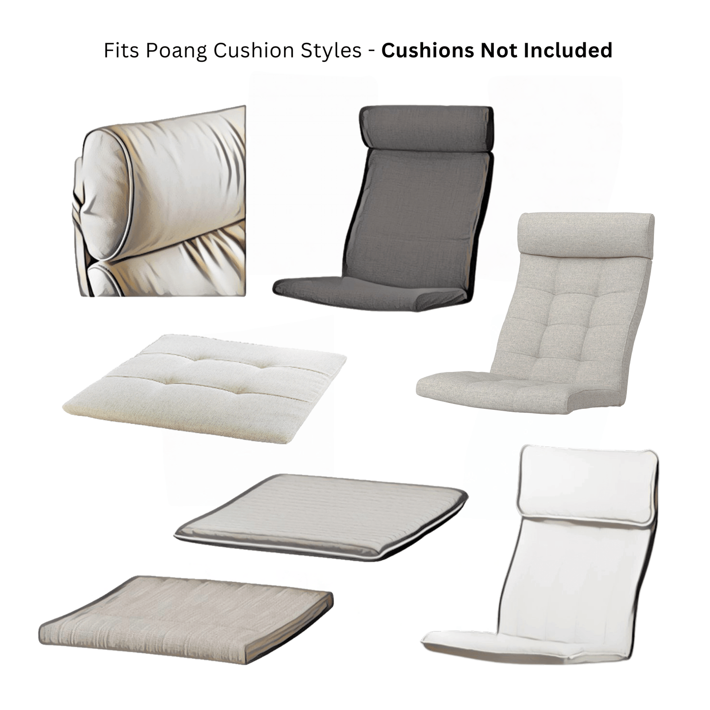 Velvet Burgundy Red Chair and Ottoman Covers, Compatible with IKEA Poang